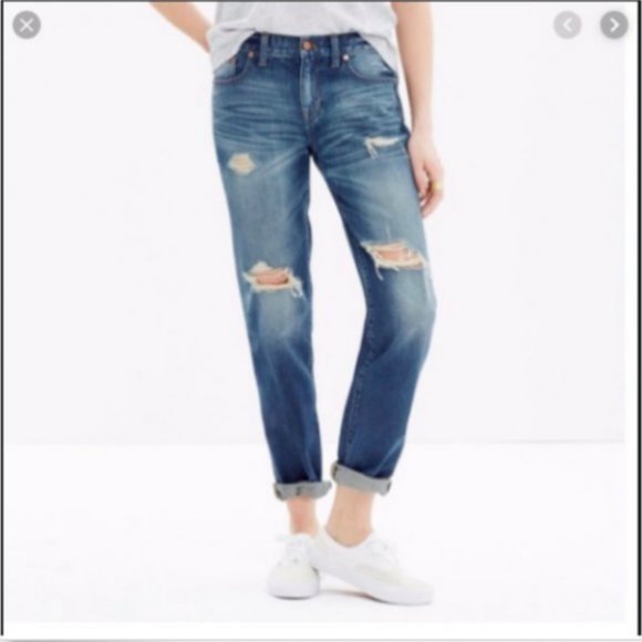 Madewell Distressed Boyfriend Jeans - Picture 6 of 13